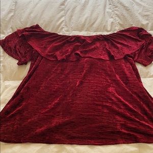 Velvet off shoulder top